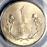 1960 PCGS MS 65 Greenland 1 Krone Polar Bear Denmark GEM Coin (26050205C)