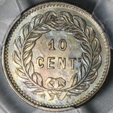 1881 PCGS MS 64 Guatemala 10 Centavos RARE 56k Silver Coin POP 1/0 (26021401C)