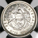 1950 NGC MS 65 Guatemala 10 Centavos Quirigua Monolith Gem Silver Coin (25112205C)