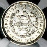 1950 NGC MS 65 Guatemala 10 Centavos Quirigua Monolith Gem Silver Coin (26051801C)