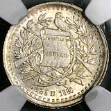 1880/777 NGC MS 64 Guatemala 1/2 Medio Real Overdate Mint Error Silver Coin POP 2/0 (25112301C)