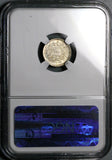 1880/777 NGC MS 64 Guatemala 1/2 Medio Real Overdate Mint Error Silver Coin POP 2/0 (25112301C)