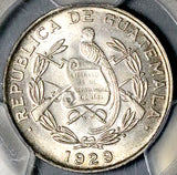 1929 PCGS MS 64 Guatemala 1/4 Quetzal Bird Silver Coin POP 1/1 (26061701C)