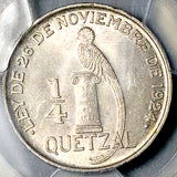 1929 PCGS MS 64 Guatemala 1/4 Quetzal Bird Silver Coin POP 1/1 (26061701C)