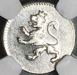 1821 NGC MS 66 Guatemala 1/4 Real Spain Colonial Lion Silver Coin (24070603C)