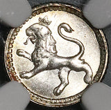 1866 NGC MS 66+ Guatemala 1/4 Real Lion GEM Mint State Silver Coin POP 1/2 (20032304D)