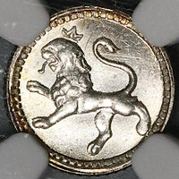 1866 NGC MS 66+ Guatemala 1/4 Real Lion GEM Mint State Silver Coin POP 1/2 (20032304D)