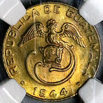 1944 NGC MS 65 Guatemala 1 Centavo Quetzal Bird Maya Mint State Coin (23122001C)