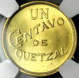 1947 NGC MS 65 Guatemala 1 Centavo de Quetzal Gem Coin POP 5/0 (25112302C)