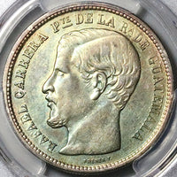 1864-R PCGS AU Guatemala 1 Peso Carrera Silver Coin (24060801C)