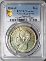 1864-R PCGS AU Guatemala 1 Peso Carrera Silver Coin (24060801C)