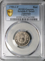 1759-G PCGS G Guatemala 1 Real Ferdinand VI Spain Colonial Rare Coin (25080503C)