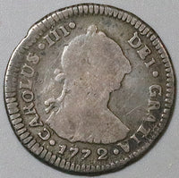 1772 G Guatemala 1 Real Fine Charles III Spain Colonial Rare 3 Year Silver Coin (25062801R)