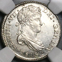 1815 NGC MS 63 Guatemala 1 Real Ferdinand VII Spain Colonial Silver Coin (25041701C)