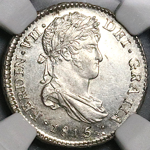 1815 NGC MS 63 Guatemala 1 Real Ferdinand VII Spain Colonial Silver Coin (25041701C)
