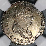 1818 NGC MS 63 Guatemala 1 Real Ferdinand VII Spain Colonial Coin (26021202C)