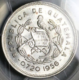 1956 PCGS MS 64 Guatemala 25 Centavos Maya Girl Mint State Silver Coin (25040502C)