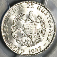1963 PCGS MS 67 Guatemala 25 Centavos Maya Girl Gem Mint State Silver Coin (25032401D)