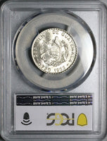 1963 PCGS MS 67 Guatemala 25 Centavos Maya Girl Gem Mint State Silver Coin (25032401D)