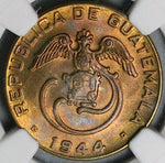 1944 NGC MS 65 Guatemala 2 Centavos Quetzal Gem Mint State Coin POP 6/1 (25090402C)