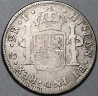 1772 G Guatemala 2 Reales Fine Charles III Spain Colonial Rare Silver Coin (25071602R)