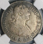 1802 NGC VF 30 Guatemala 2 Reales Colonial Spain Charles III Silver Coin (25091401C)
