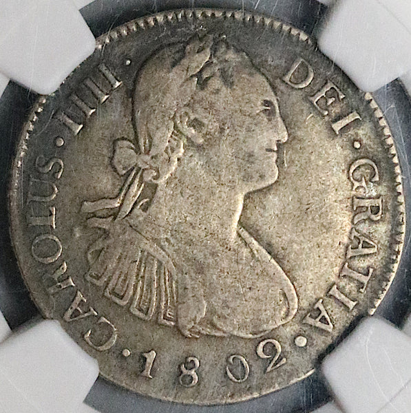 1802 NGC VF 30 Guatemala 2 Reales Colonial Spain Charles III Silver Coin (25091401C)