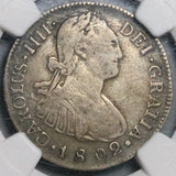 1802 NGC VF 30 Guatemala 2 Reales Colonial Spain Charles III Silver Coin (25091401C)