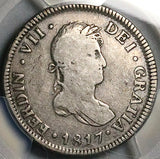 1817-NG PCGS F 15 Guatemala 2 Reales Colonial Spain Ferdinand VII Silver Coin (26012203C)