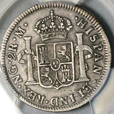 1817-NG PCGS F 15 Guatemala 2 Reales Colonial Spain Ferdinand VII Silver Coin (26012203C)