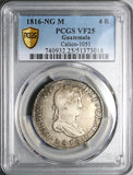 1816 PCGS VF 25 Guatemala 4 Reales Colonial Spain Ferdinand VII Silver Coin POP 1/3 (25050601R)