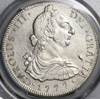 1777 PCGS AU Guatemala 8 Reales Spain Colonial Charles III Silver Coin (24082403C)