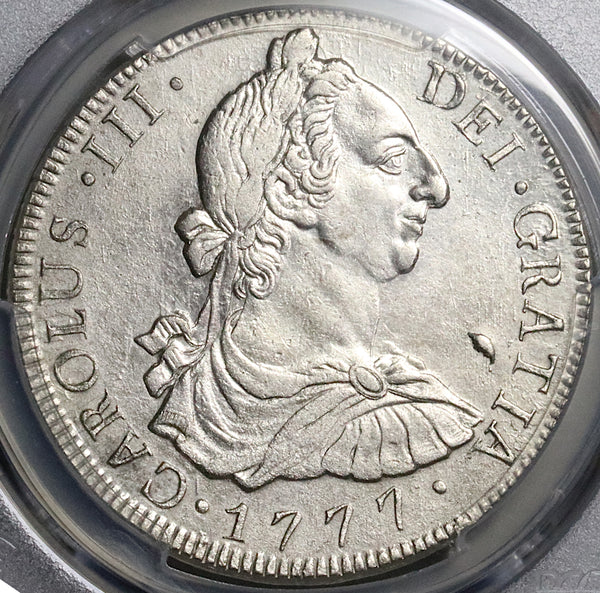 1777 PCGS AU Guatemala 8 Reales Spain Colonial Charles III Silver Coin (24082403C)