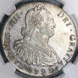 1799 NGC AU 58 Guatemala 8 Reales Spain Colonial Charles IV Silver Coin POP 3/1 (26080201C)