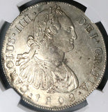 1802 NGC AU Guatemala 8 Reales Spain Colonial Charles IV Silver Coin (23091101C)