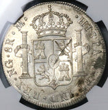 1802 NGC AU Guatemala 8 Reales Spain Colonial Charles IV Silver Coin (23091101C)