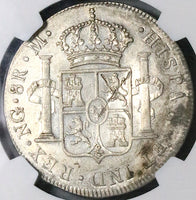 1802 NGC AU Guatemala 8 Reales Spain Colonial Charles IV Silver Coin (23091101C)