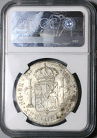 1802 NGC AU Guatemala 8 Reales Spain Colonial Charles IV Silver Coin (23091101C)
