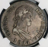 1814 NGC XF 45 Guatemala 8 Reales Spain Colonial Silver Dollar Coin (25012604D)