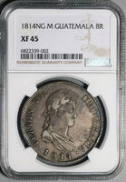 1814 NGC XF 45 Guatemala 8 Reales Spain Colonial Silver Dollar Coin (25012604D)
