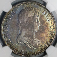 1821 NGC VF 35 Guatemala 8 Reales Spain Colony Ferdinand VII Silver Coin (25091201C)