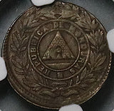 1910 NGC MS 62 Honduras 1 Centavo Mule with 5 Centavos and 1/2 Centavo Coin KM 67 (23090402D)