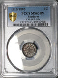 1910/1885 PCGS MS 63 Honduras 1 Centavo Overdate Pyramid Coin POP 1/0 (24022002C)