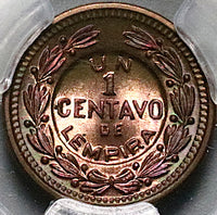 1935 PCGS MS 65 Honduras 1 Centavo de Lempira RB Key Coin POP 3/2 (24112701C)