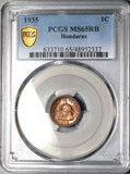 1935 PCGS MS 65 Honduras 1 Centavo de Lempira RB Key Coin POP 3/2 (24112701C)