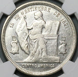 1889 NGC AU 55 Honduras 1 Peso Standing Liberty Silver Coin POP 2/0 (23090401D)
