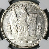 1889 NGC AU 55 Honduras 1 Peso Standing Liberty Silver Coin POP 2/0 (23090401D)