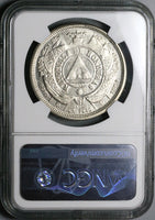 1889 NGC AU 55 Honduras 1 Peso Standing Liberty Silver Coin POP 2/0 (23090401D)