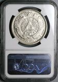 1889 NGC AU 55 Honduras 1 Peso Standing Liberty Silver Coin POP 2/0 (23090401D)