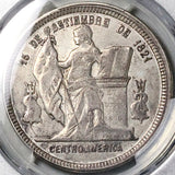 1890 PCGS AU 50 Honduras 1 Peso Standing Liberty Silver Coin POP 1/5 (25031801C)